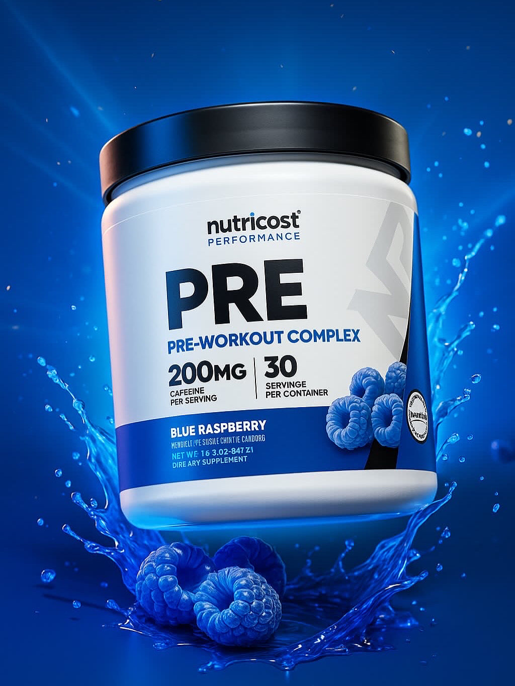 Nutricost Pre-Workout Complex Powder (30 Servings Blue Raspberry)
