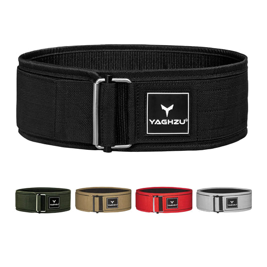 Quick Locking Weight Lifting Belt - Adjustable Lifting Belt for Powerlifting Squat Deadlift and Back Support 4 inch Gym Belt for Men and Women (Black Medium)